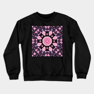 Crystal Hearts and Flowers Valentines Kaleidoscope pattern (Seamless) 23 Crewneck Sweatshirt